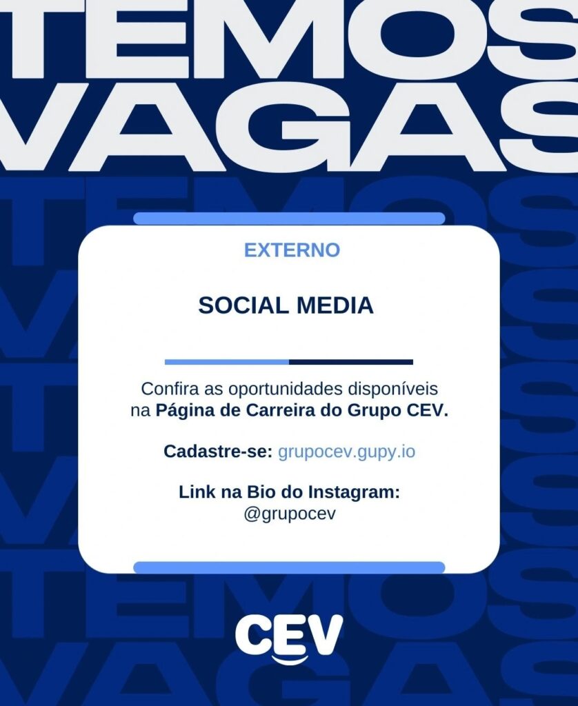 Vaga de emprego para Social Media