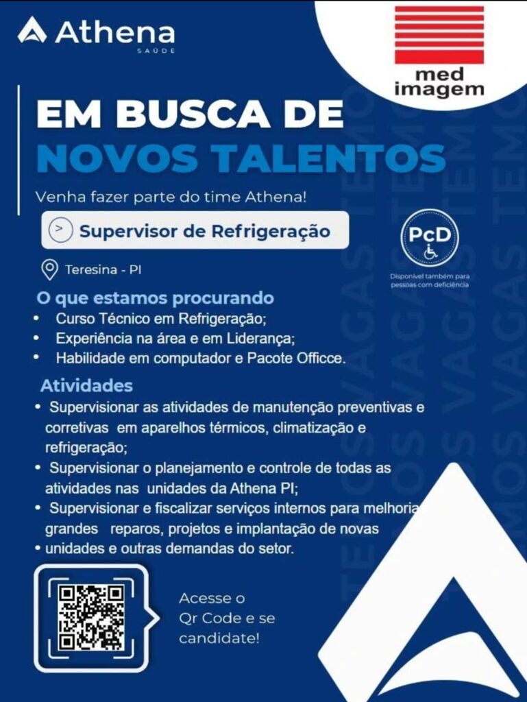 Vaga de emprego para Supervisor de Refrigeração