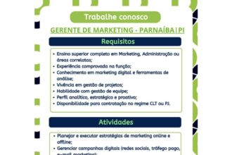 Vaga para Gerente de Marketing em Parnaíba