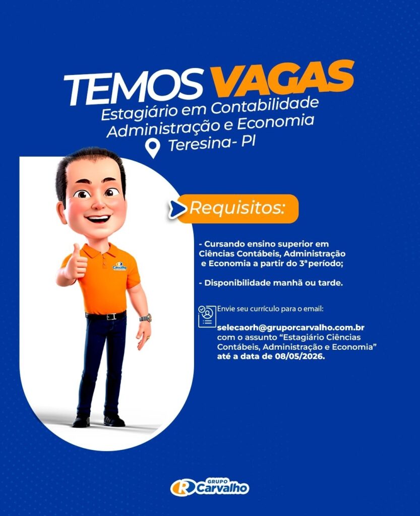 Vagas de Estágio para Contabilidade, Administração e Economia