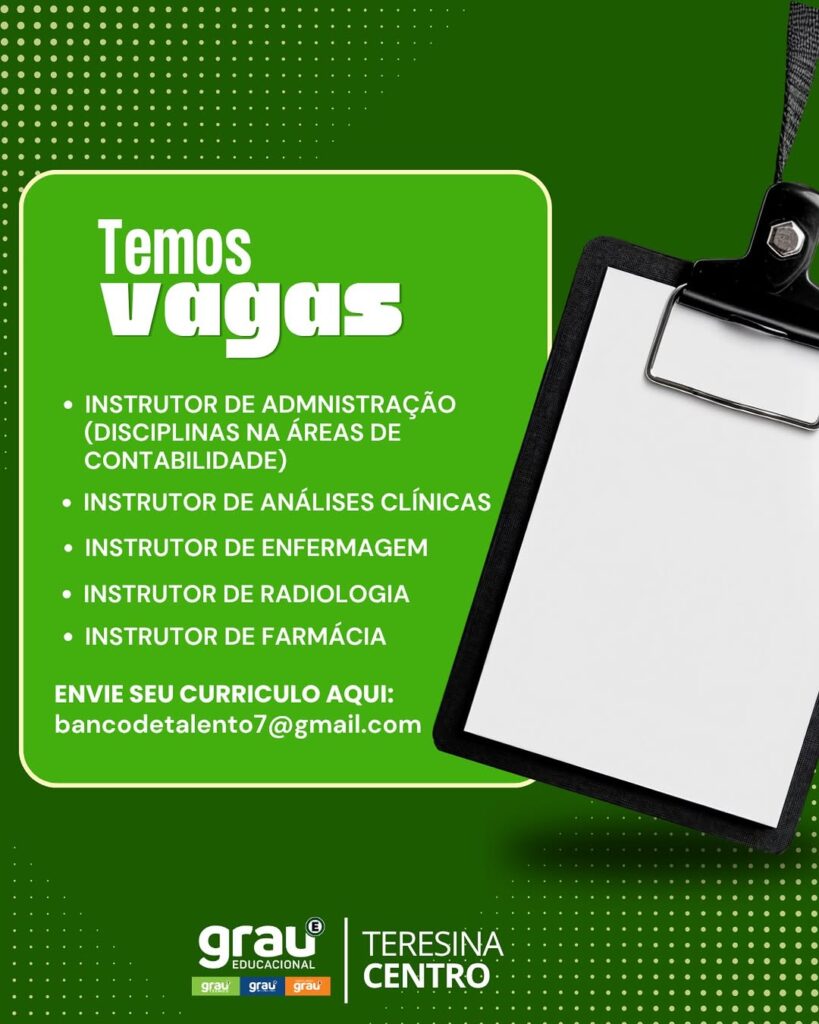 Diversas vagas Grau Educacional