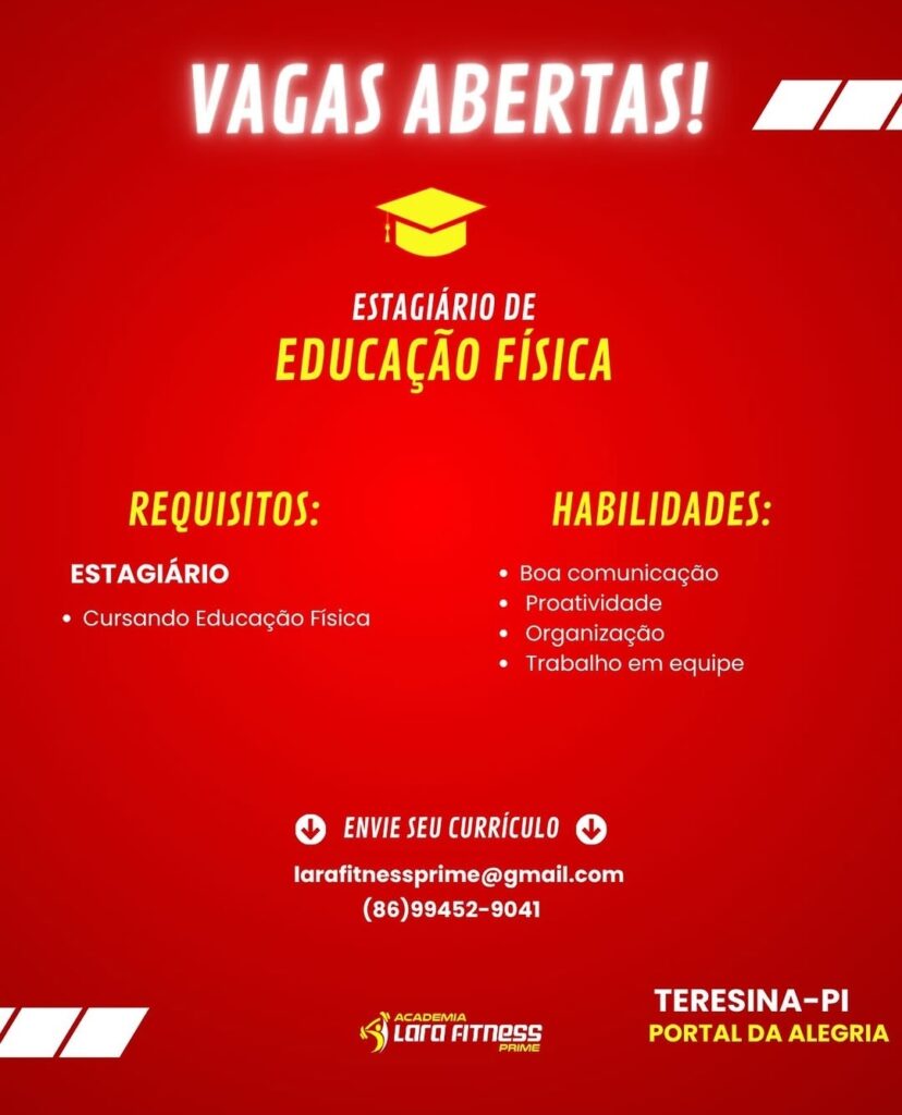 Vaga de Estágio para Educação Física
