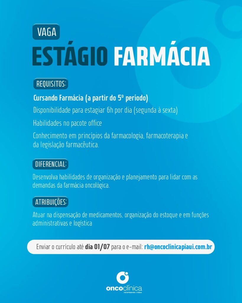 Vaga de Estágio para Farmácia