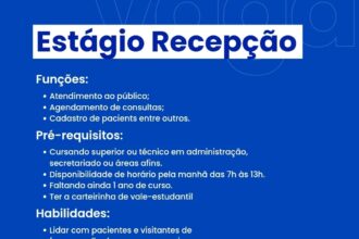 Vaga de Estágio para Recepção
