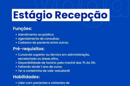 Vaga de Estágio para Recepção