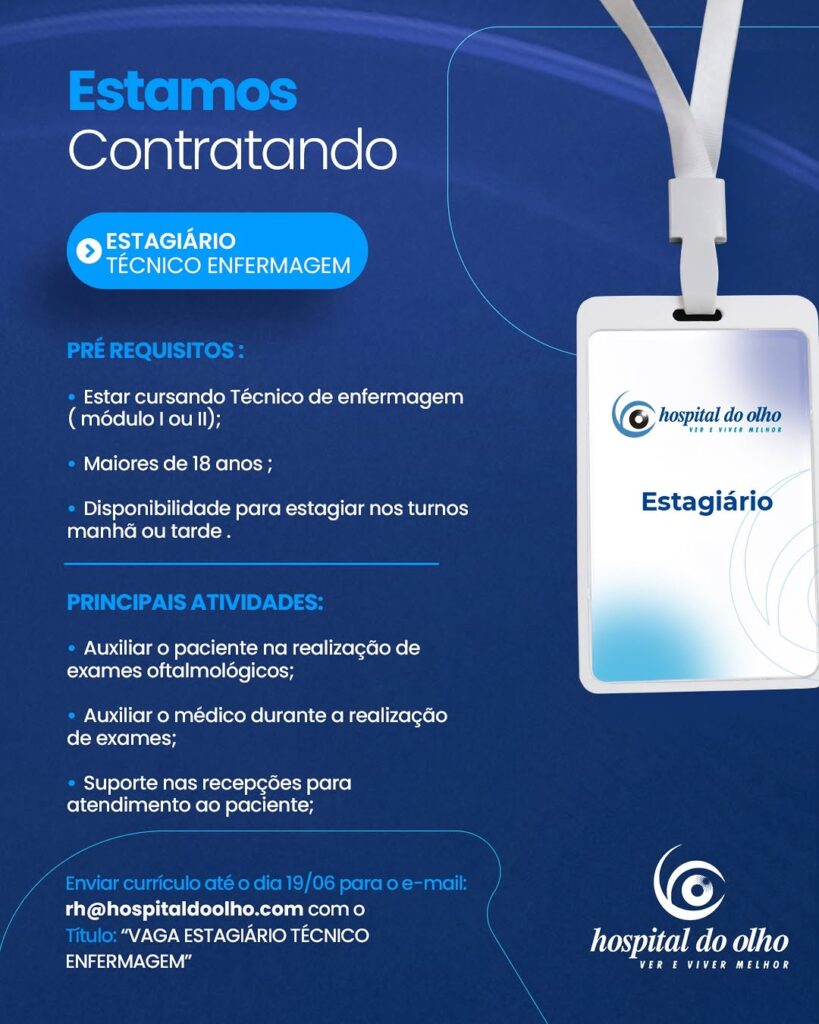 Vaga de Estágio para Téc. de Enfermagem