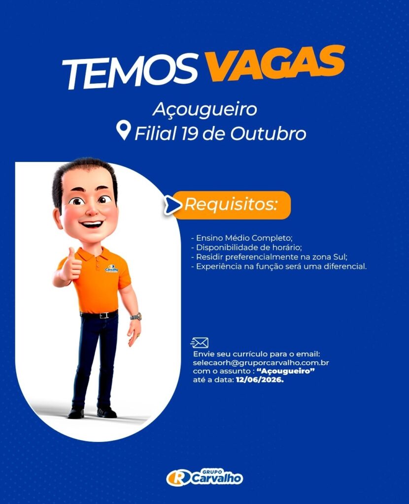 Vaga de emprego para Açougueiro