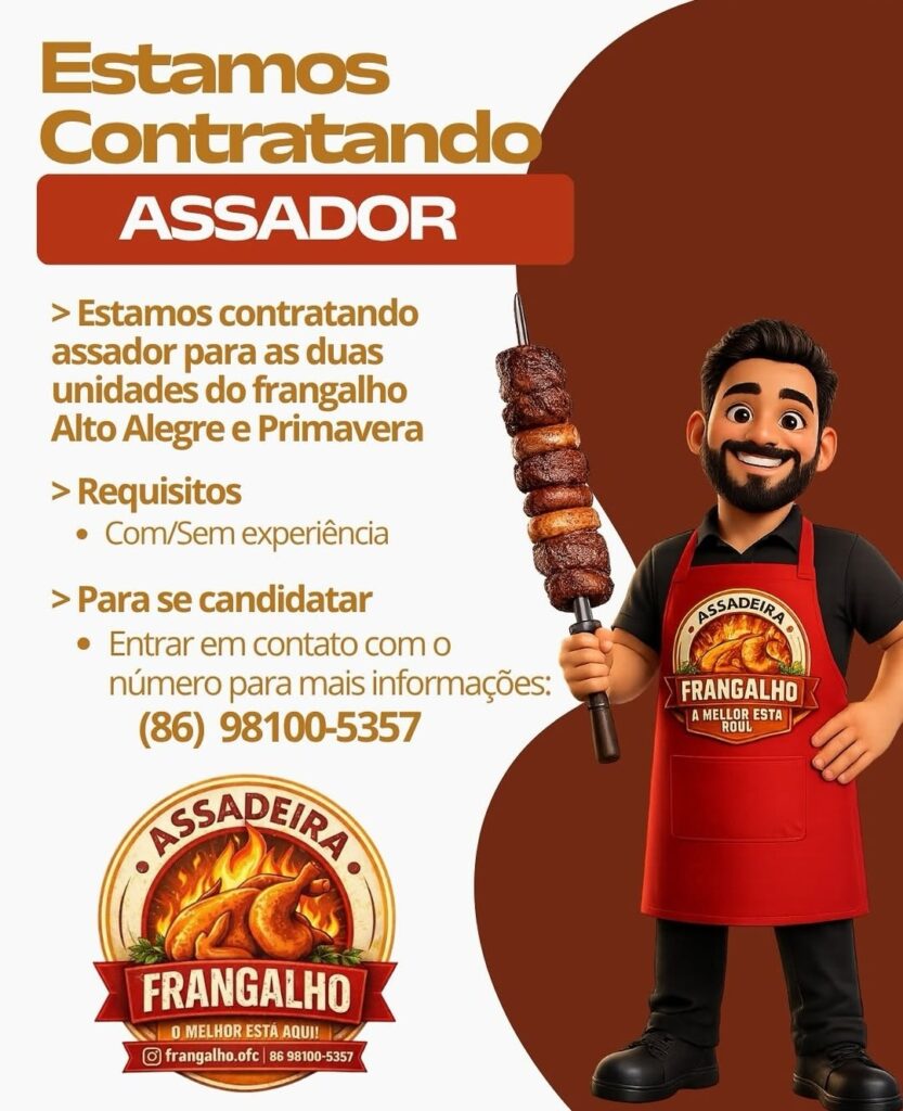 Vaga de emprego para Assador