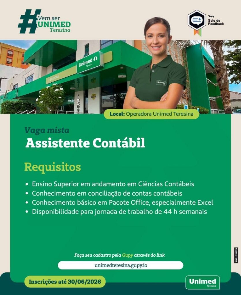 Vaga de emprego para Assistente Contábil
