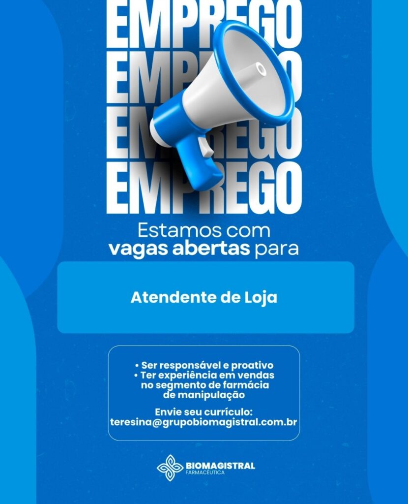 Vaga de emprego para Atendente de Loja