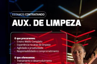 Vaga de emprego para Aux. de Limpeza