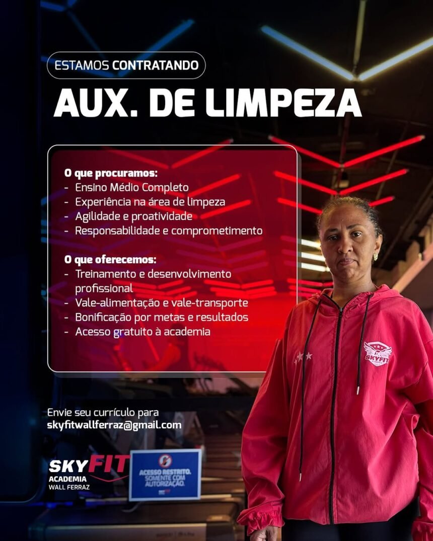Vaga de emprego para Aux. de Limpeza