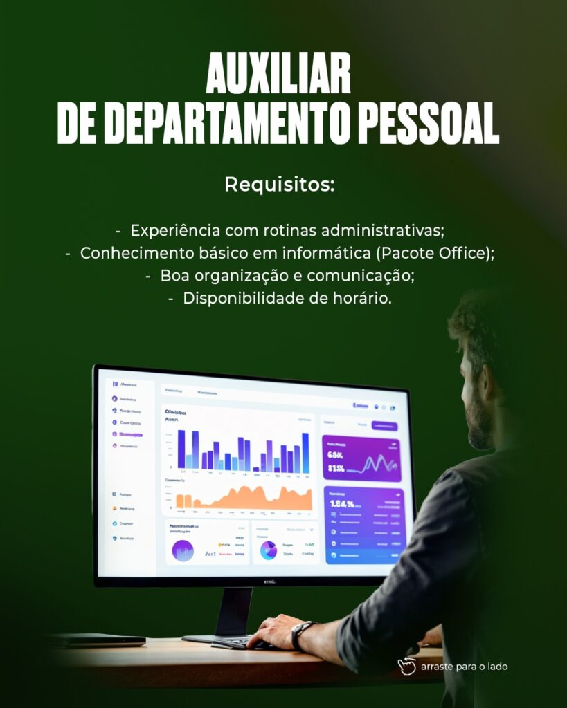 Vaga de emprego para Auxiliar de DP
