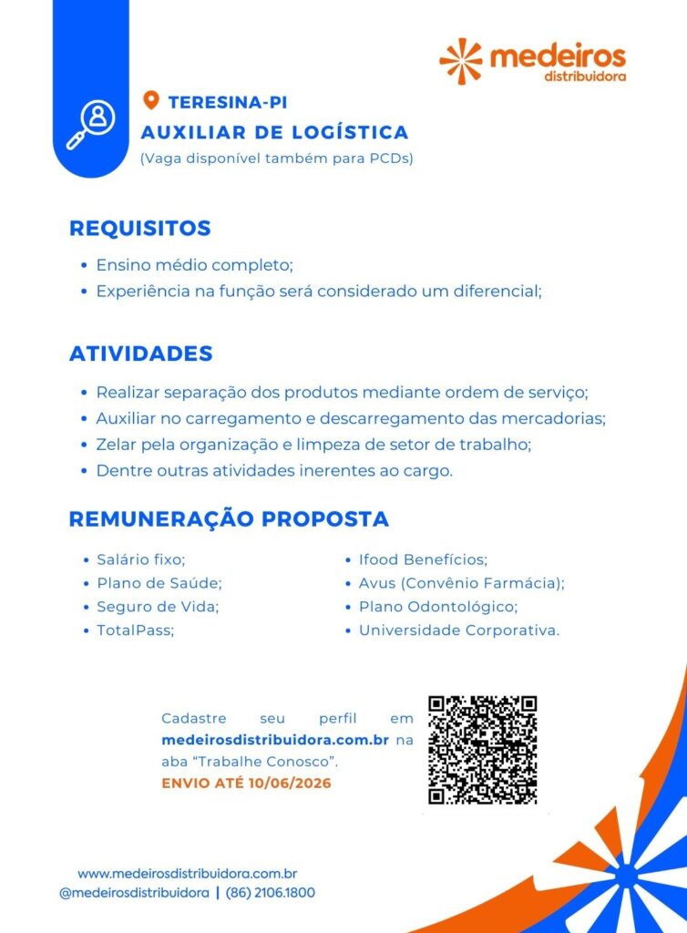 Vaga de emprego para Auxiliar de Logística