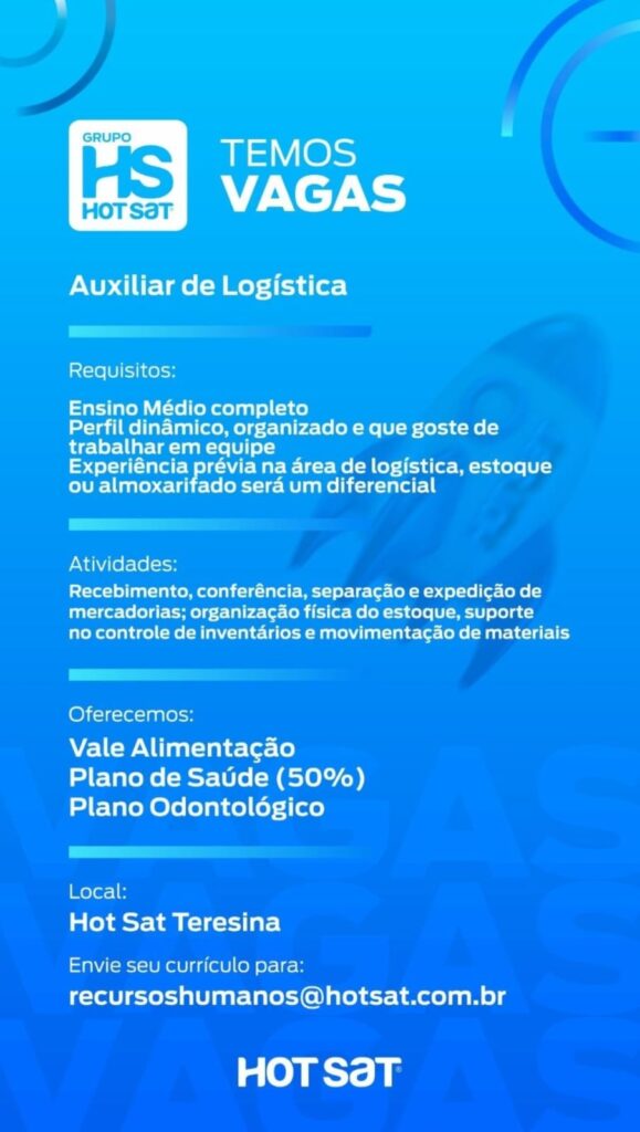 Vaga de emprego para Auxiliar de Logística