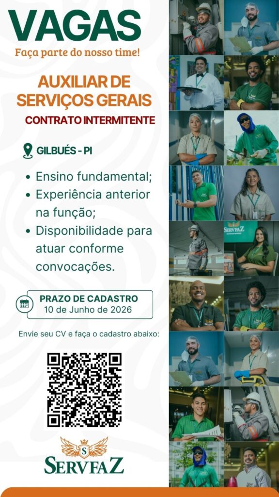 Vaga de emprego para Auxiliar de Serviços Gerais em Gilbués