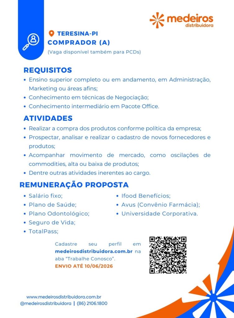 Vaga de emprego para Comprador(a)