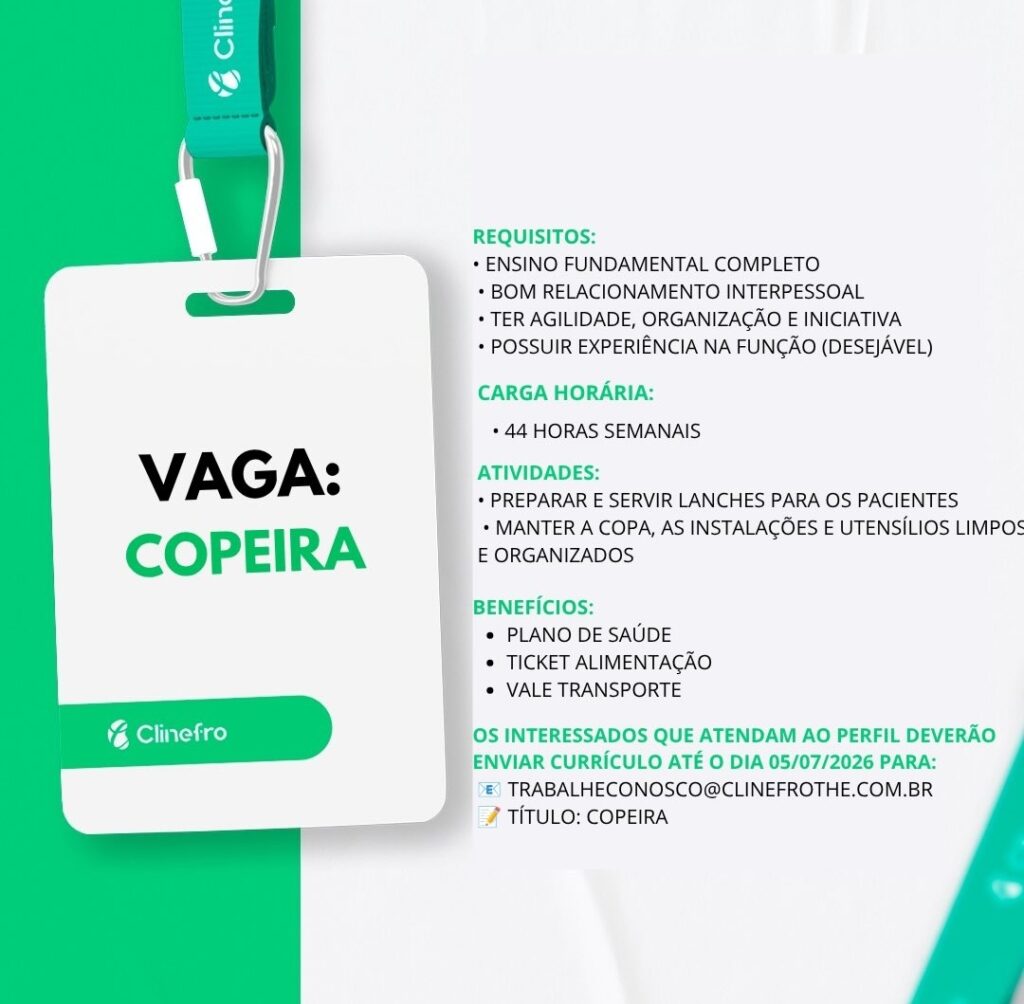 Vaga de emprego para Copeira
