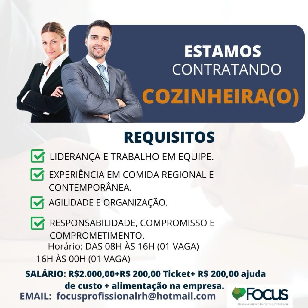 Vaga de emprego para Cozinheiro(a)