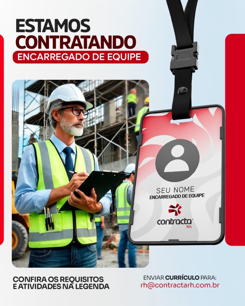 Vaga de emprego para Encarregado de Equipe