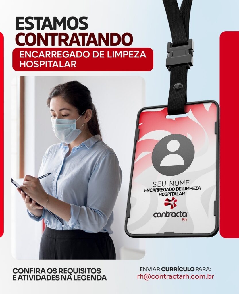 Vaga de emprego para Encarregado de Limpeza Hospitalar