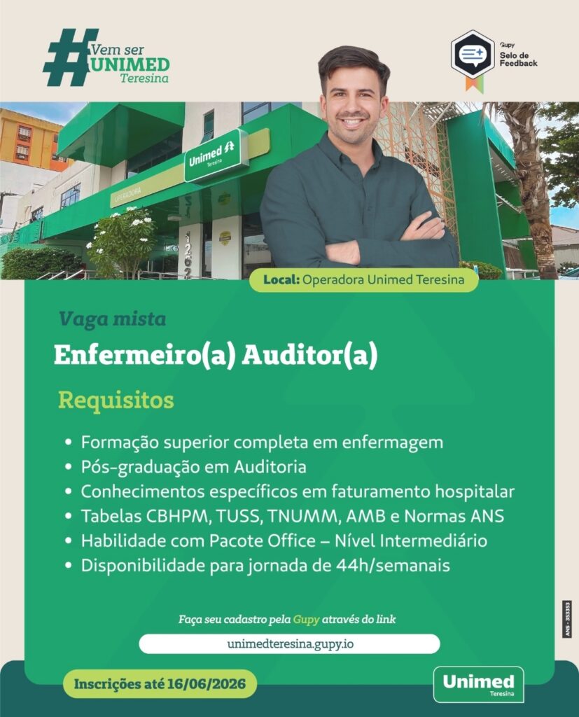 Vaga de emprego para Enfermeiro(a) Auditor(a)