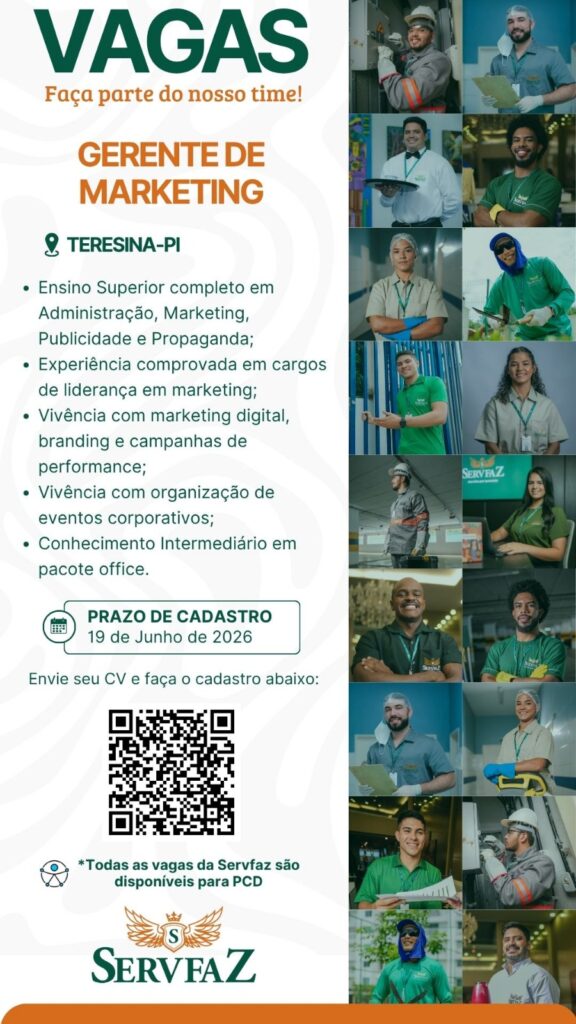 Vaga de emprego para Gerente de Marketing