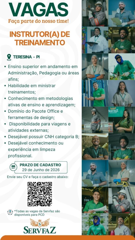 Vaga de emprego para Instrutor(a) de Treinamento