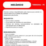 Vaga de emprego para Mecânico