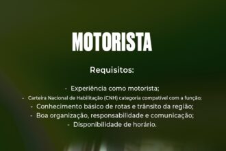 Vaga de emprego para Motorista