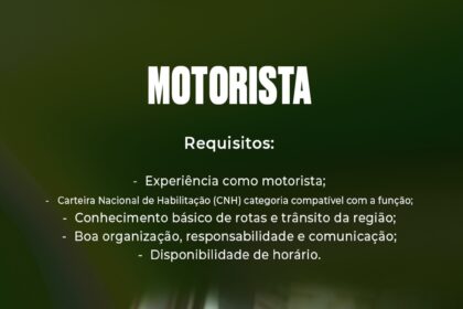 Vaga de emprego para Motorista