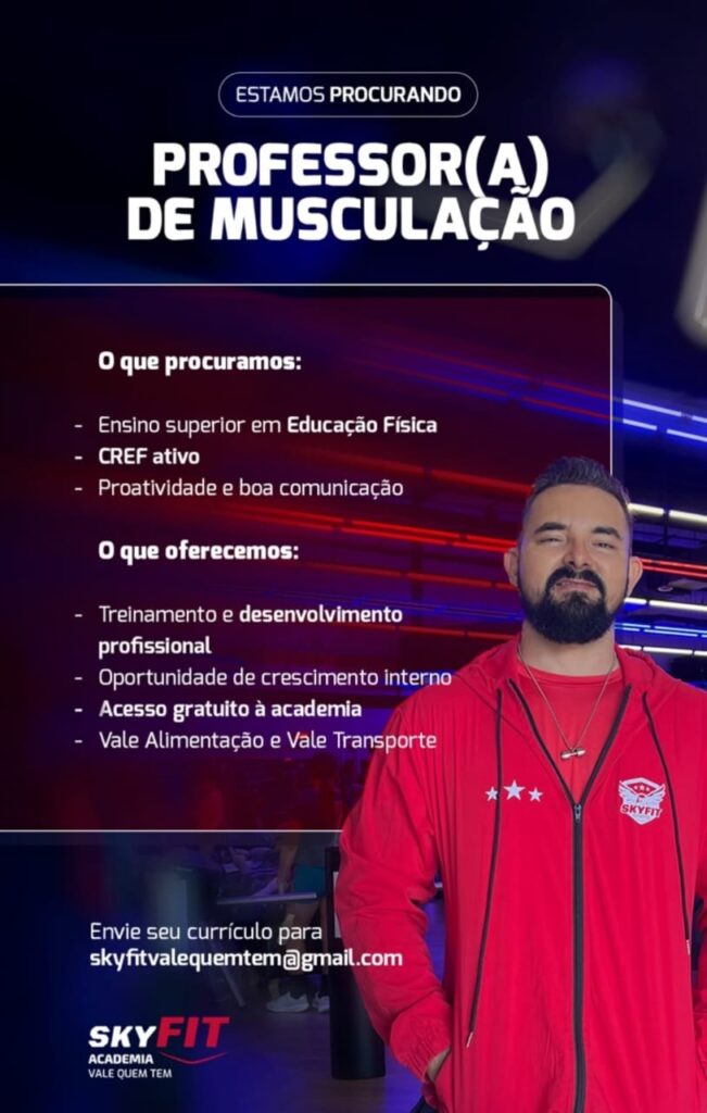 Vaga de emprego para Professor(a) de Musculação