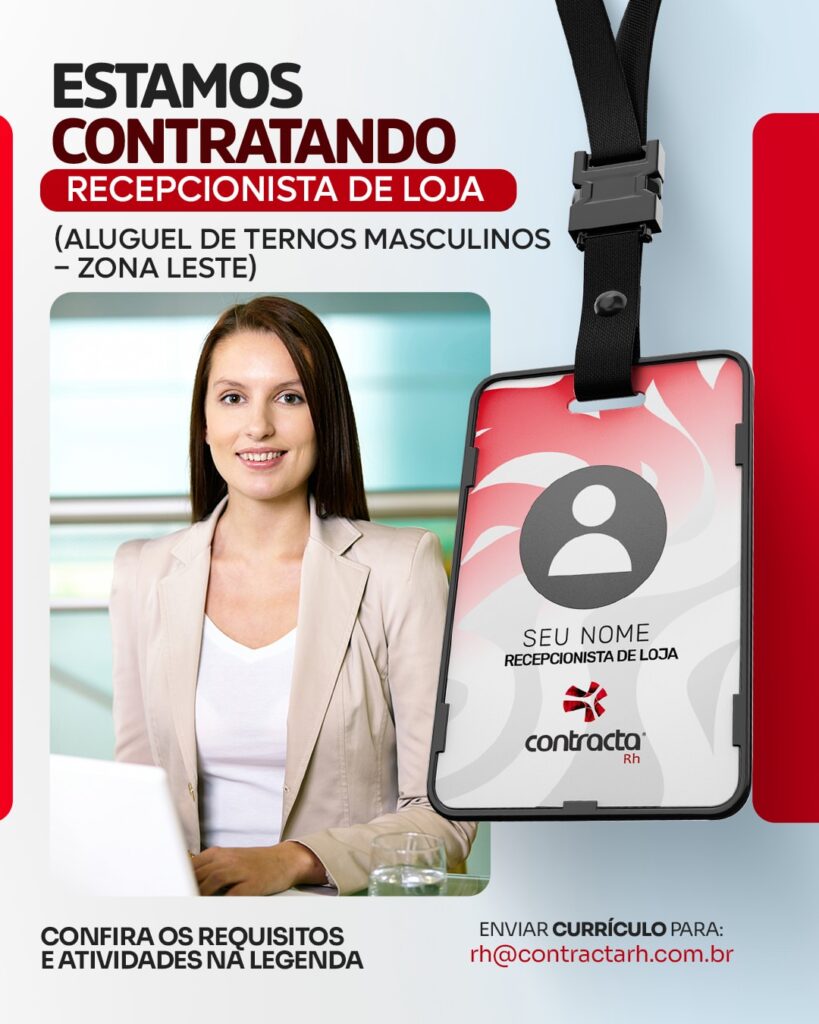 Vaga de emprego para Recepcionista de Loja