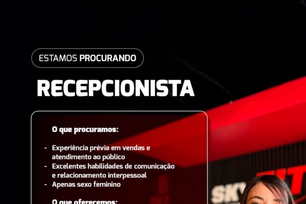 Vaga de emprego para Recepcionista em Parnaíba
