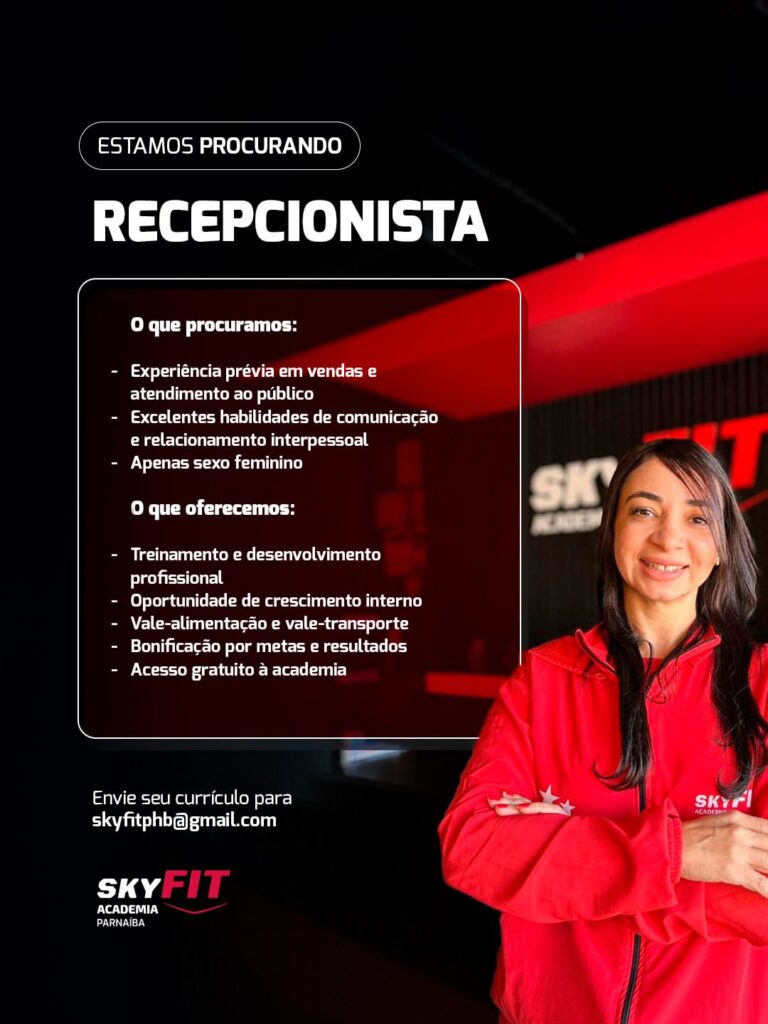 Vaga de emprego para Recepcionista em Parnaíba