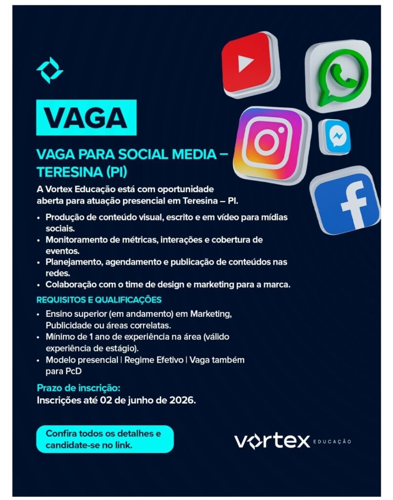 Vaga de emprego para Social Media