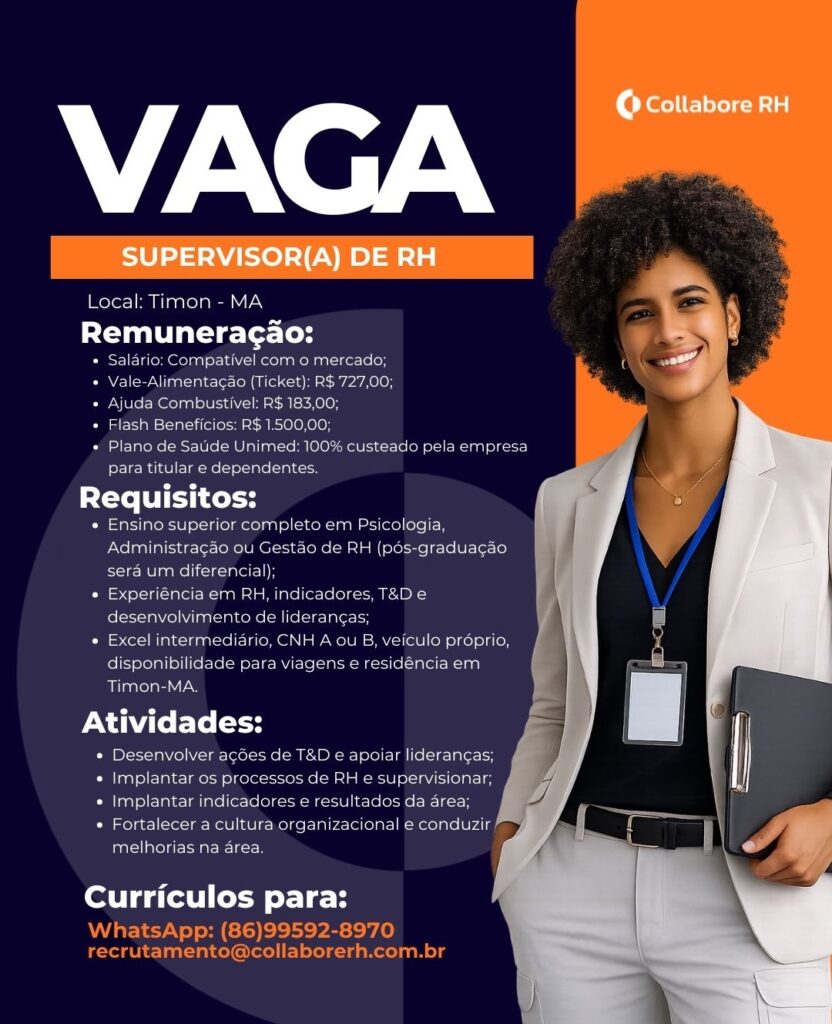 Vaga de emprego para Supervisor(a) de RH