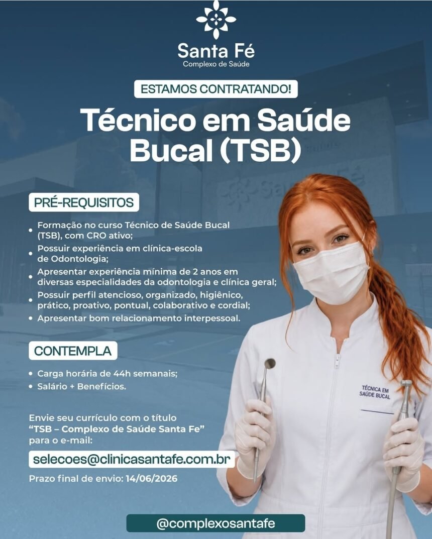 Vaga de emprego para Técnico em Saúde Bucal