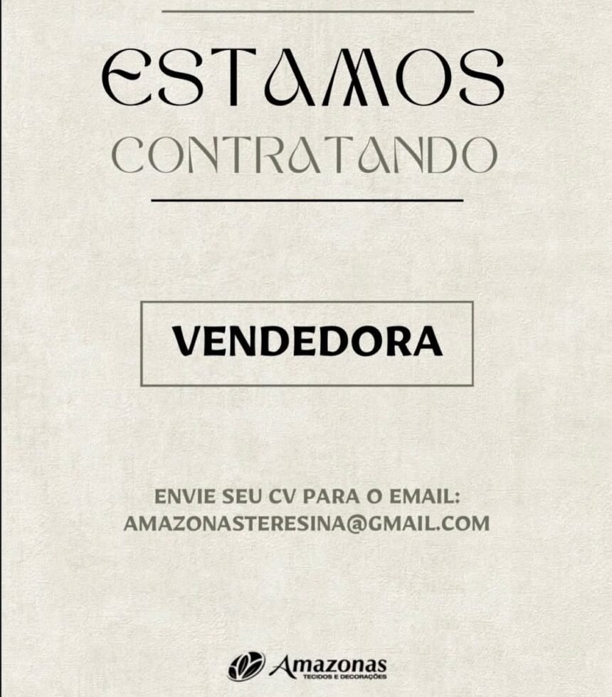 Vaga de emprego para Vendedora