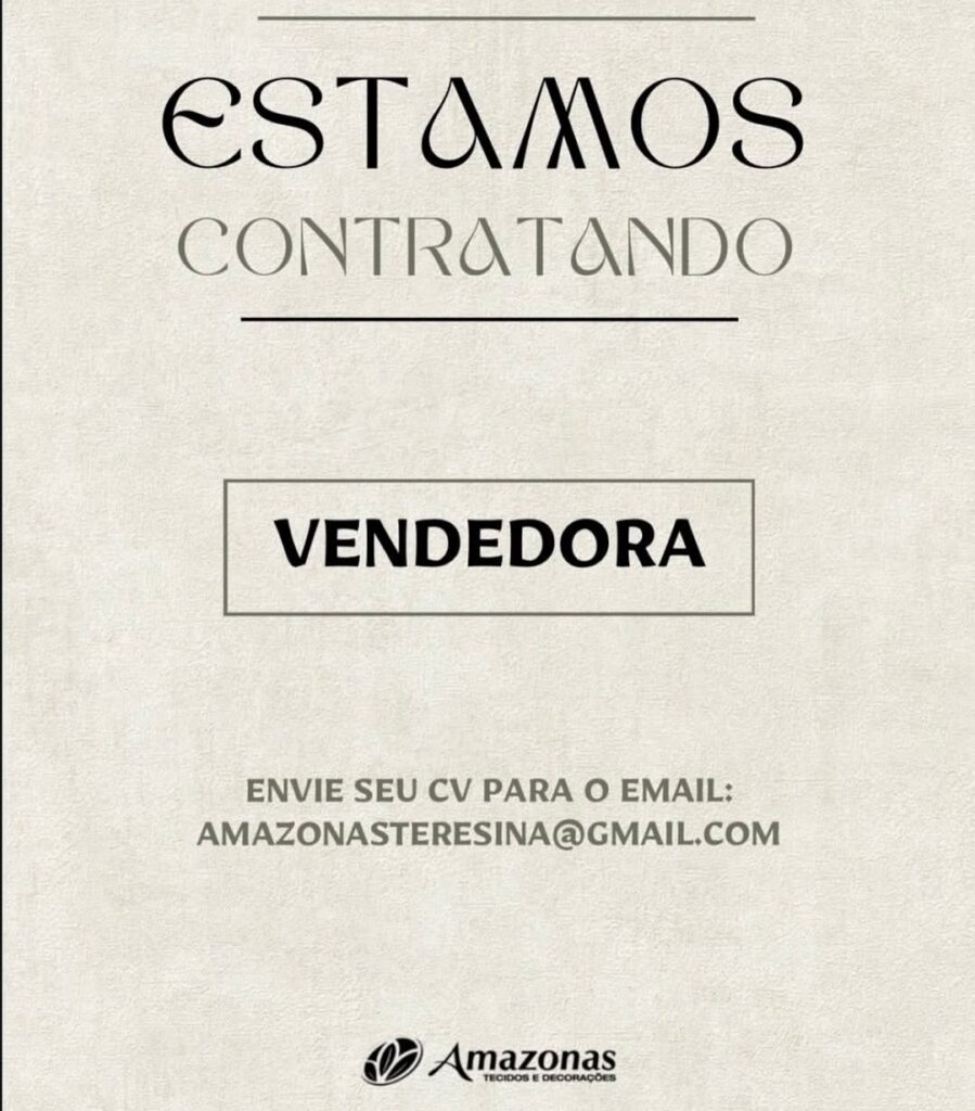 Vaga de emprego para Vendedora