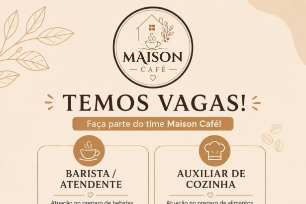 Vaga para Atendente e Auxiliar de Cozinha em Teresina