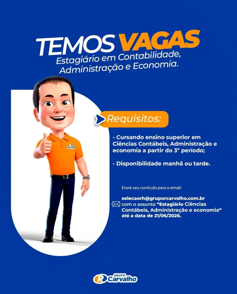 Vagas de Estágio para Contabilidade, Administração e Economia