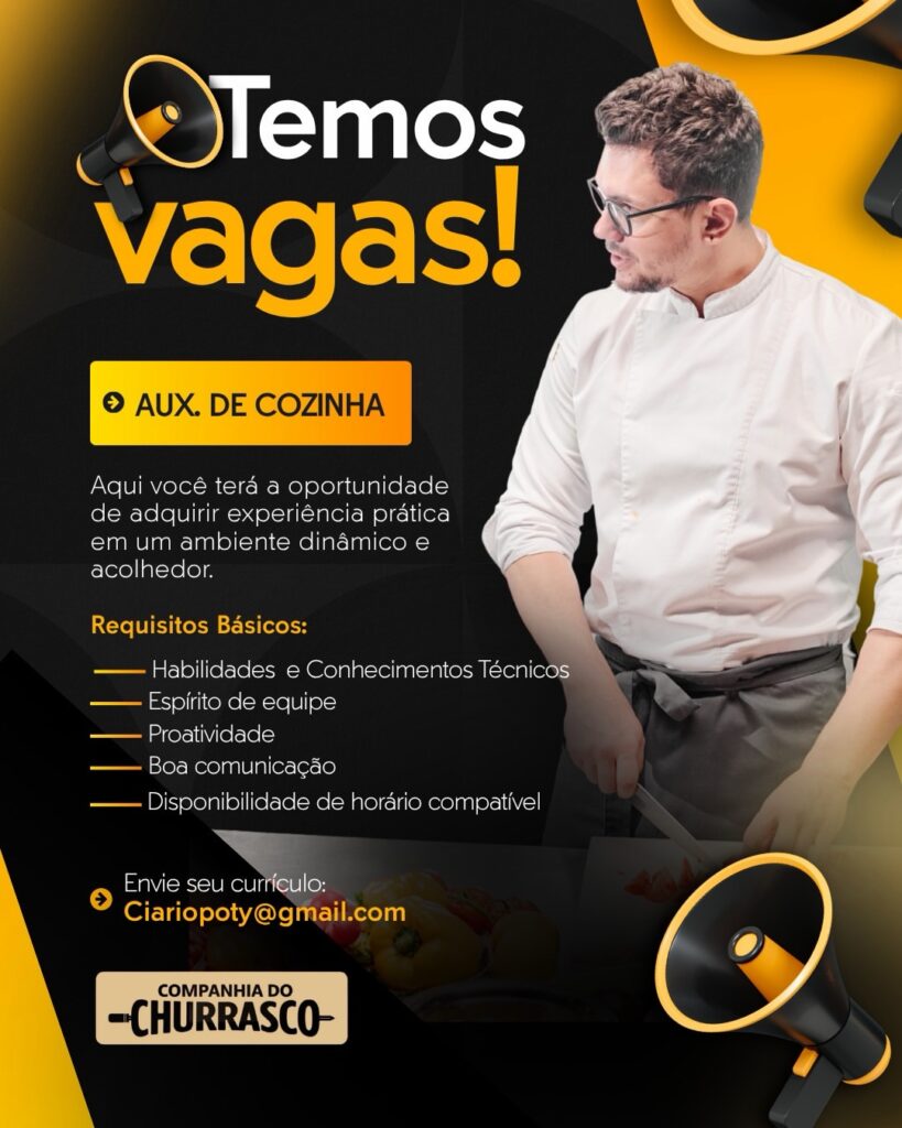 Vaga de Emprego para Auxiliar de Cozinha em Teresina