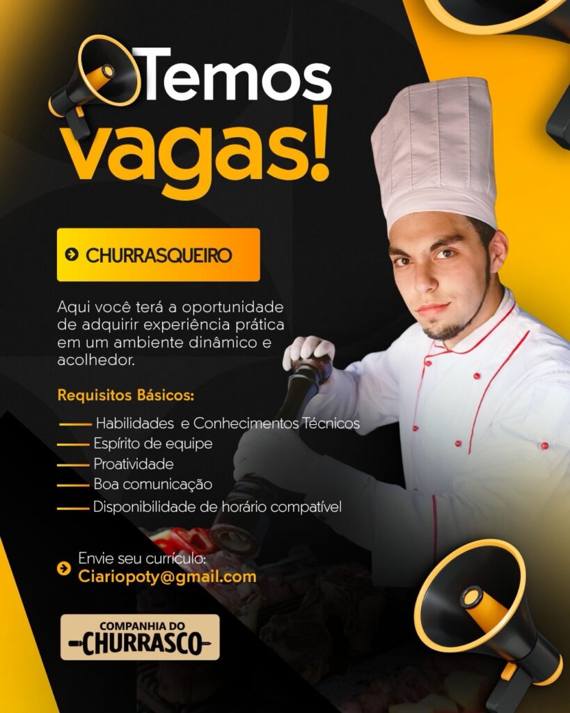 Vaga de emprego para Churrasqueiro em Teresina
