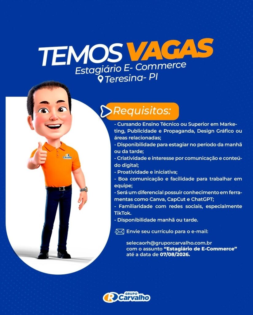 Vaga de Estágio para E-commerce