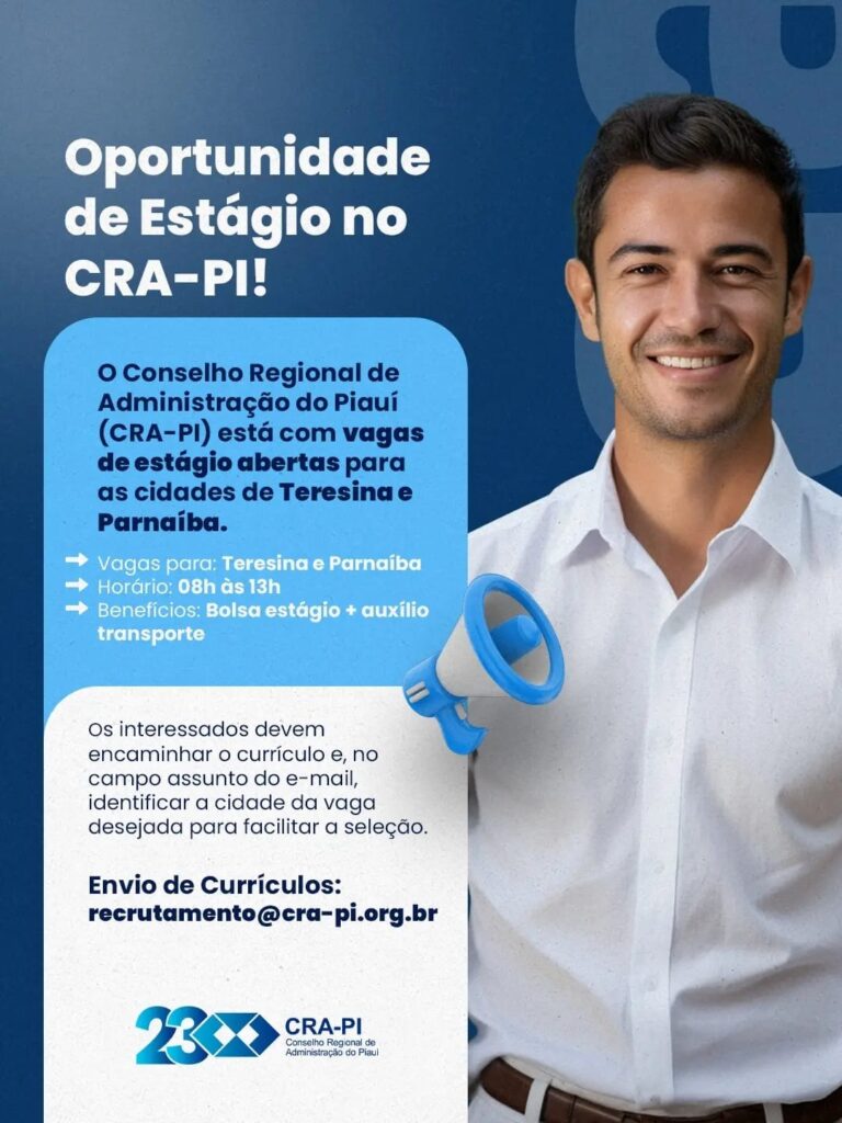 Vaga de Estágio no CRA-PI
