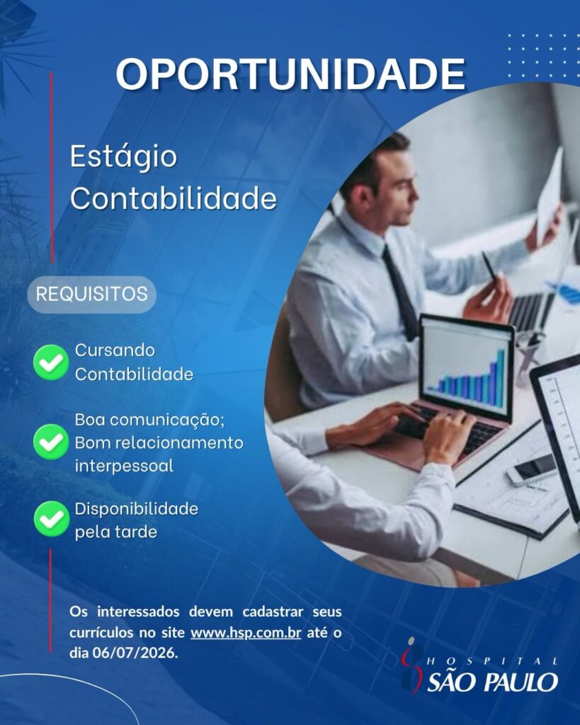 Vaga de Estágio para Contabilidade 