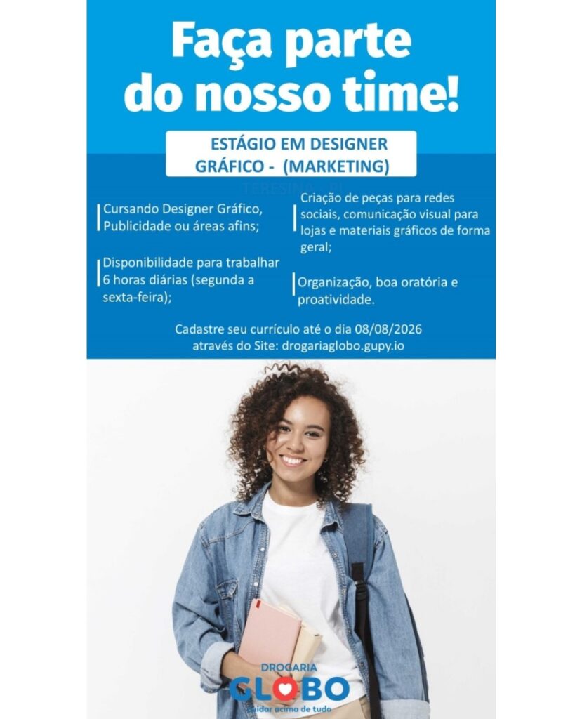 Vaga de Estágio para Designer Gráfico