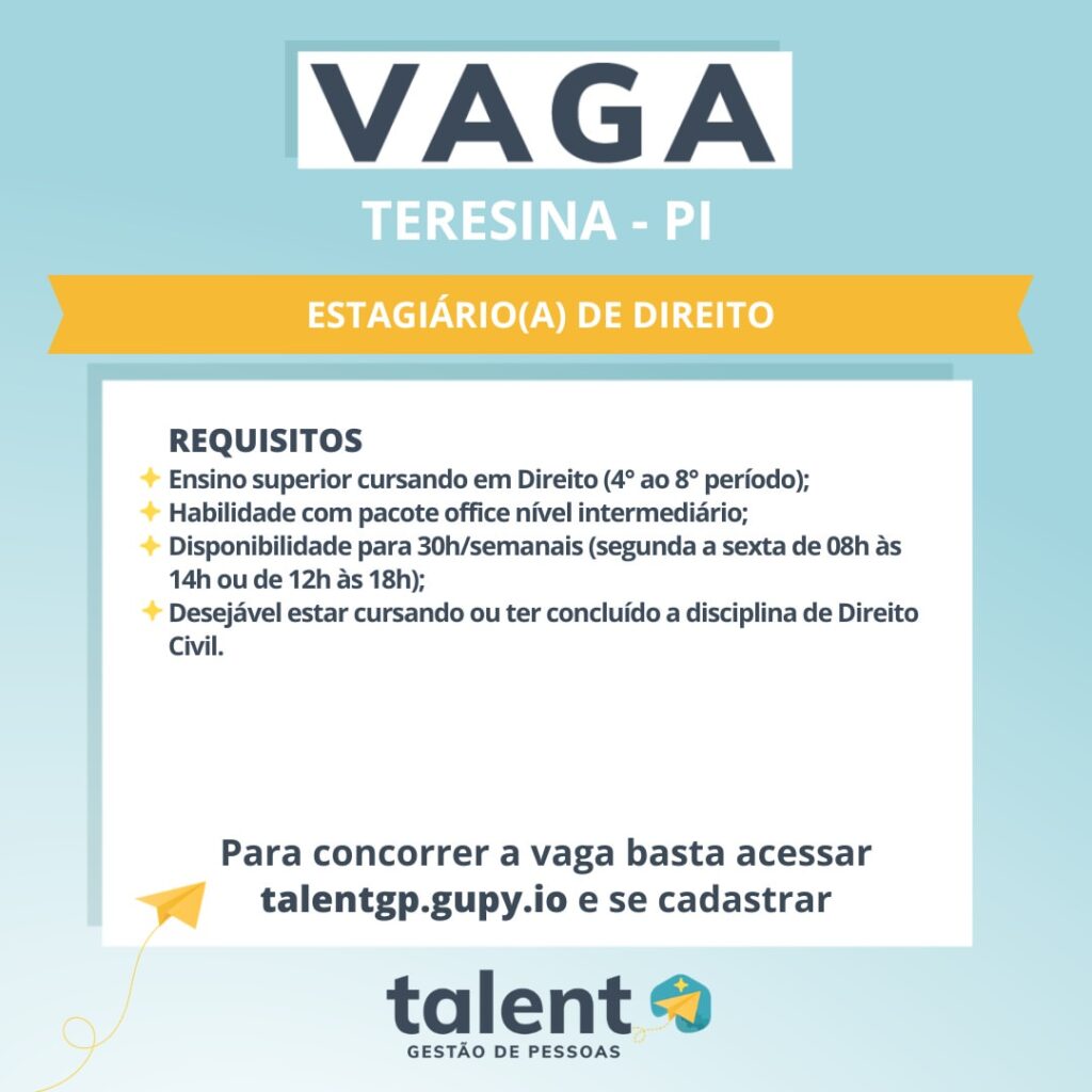 Vaga de Estágio para Direito