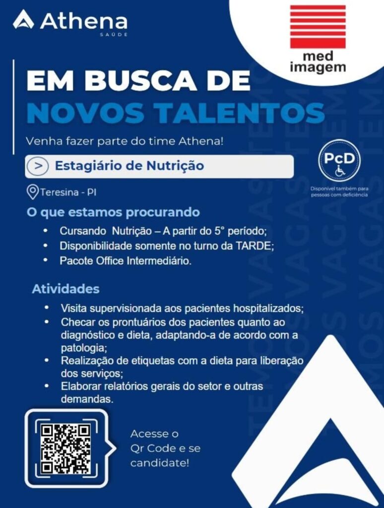 Vaga de Estágio para Nutrição